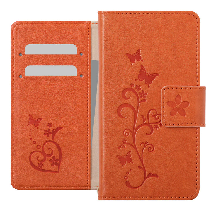 Vegan Leather Butterfly Flower Embossed Wallet Case for Google Pixel Series