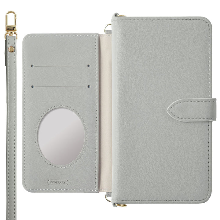 Vegan leather muted pastel notebook-style case with shoulder strap (with belt) for Google Pixel series