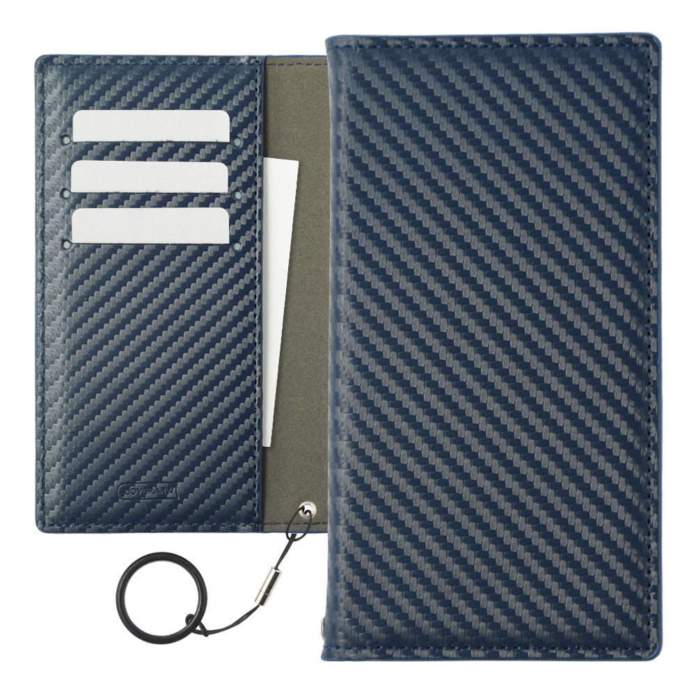 Vegan Leather Carbon Ring Strap Stand Function Wallet Case Galaxy Series