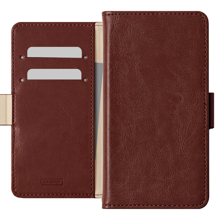 Vegan leather simple stand function wallet case (with belt) AQUOS series
