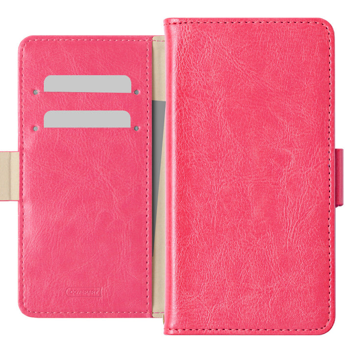 Vegan leather simple stand function wallet case (with belt) AQUOS series