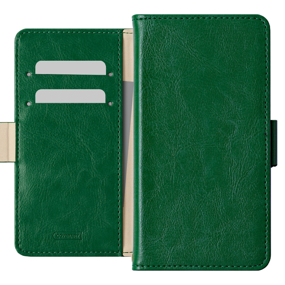 Vegan leather simple stand function wallet case (with belt) AQUOS series