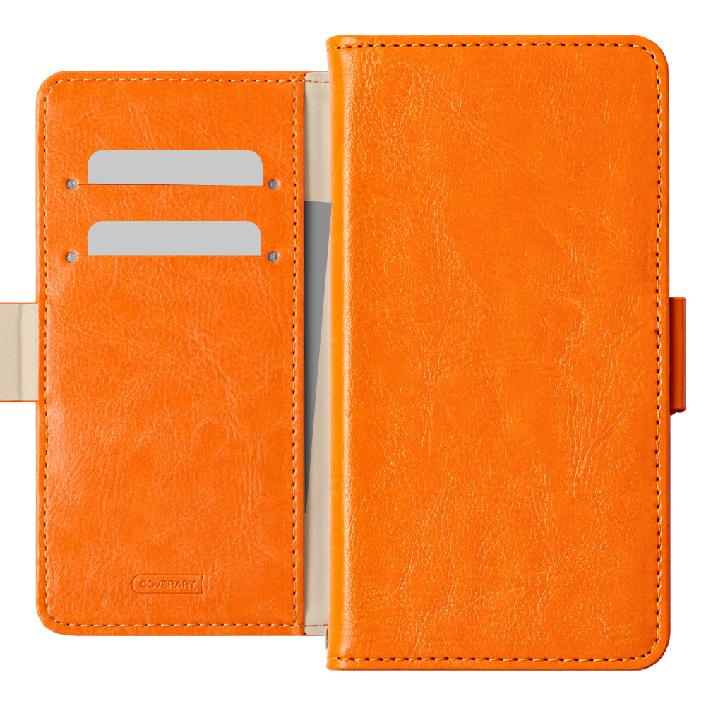 Vegan leather simple stand function wallet case (with belt) AQUOS series