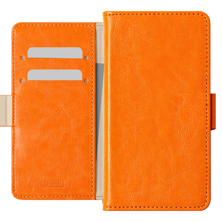 Vegan leather simple stand function wallet case (with belt) AQUOS series