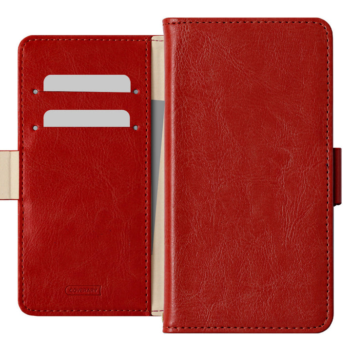 Vegan leather simple stand function wallet case (with belt) AQUOS series