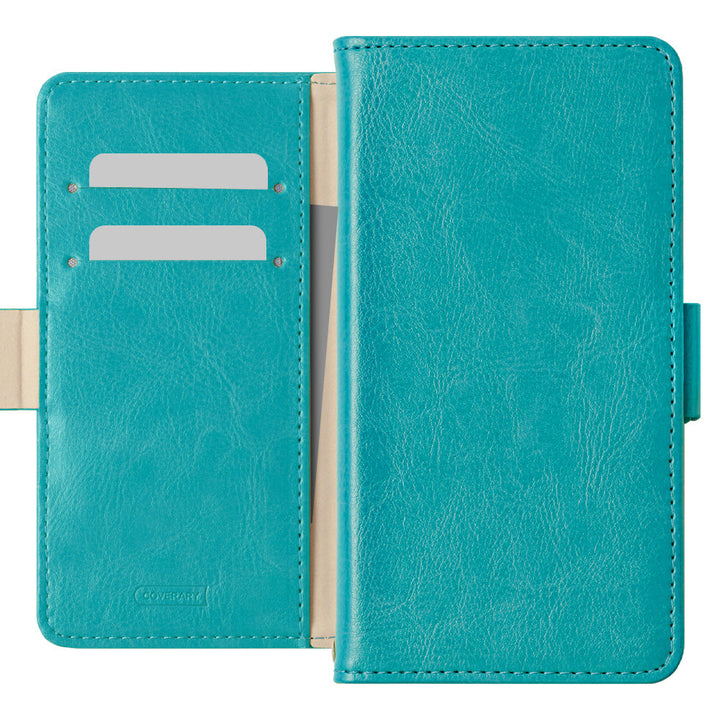 Vegan leather simple stand function wallet case (with belt) AQUOS series