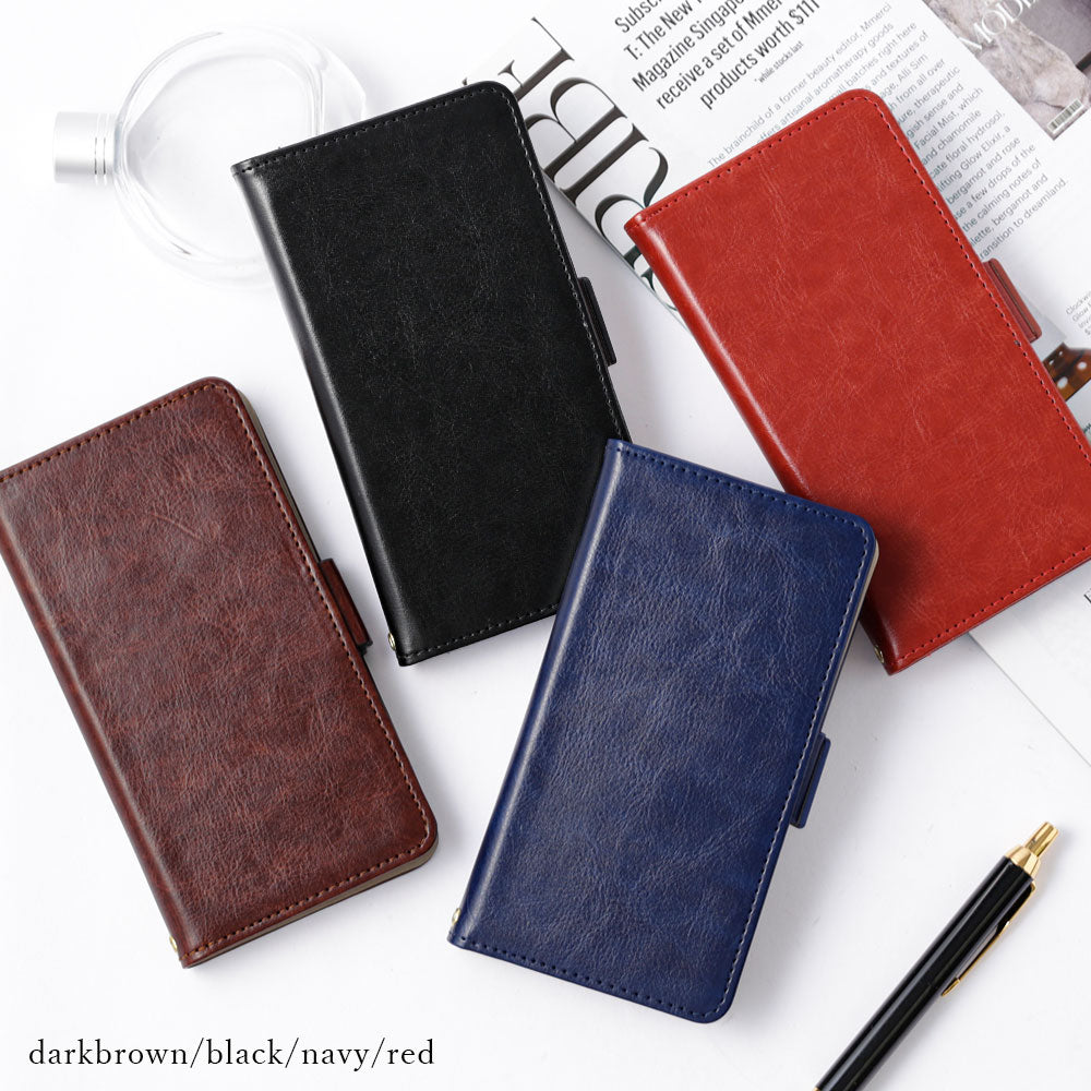 Vegan leather simple stand function wallet case (with belt) for iPhone series