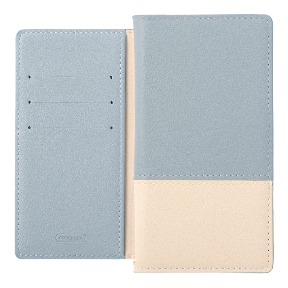 Étui portefeuille à fonction support bicolore délavé en cuir végan pour la série AQUOS