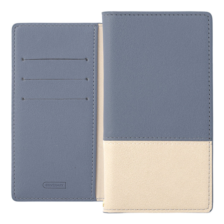 Étui portefeuille à fonction support bicolore délavé en cuir végan pour la série iPhone