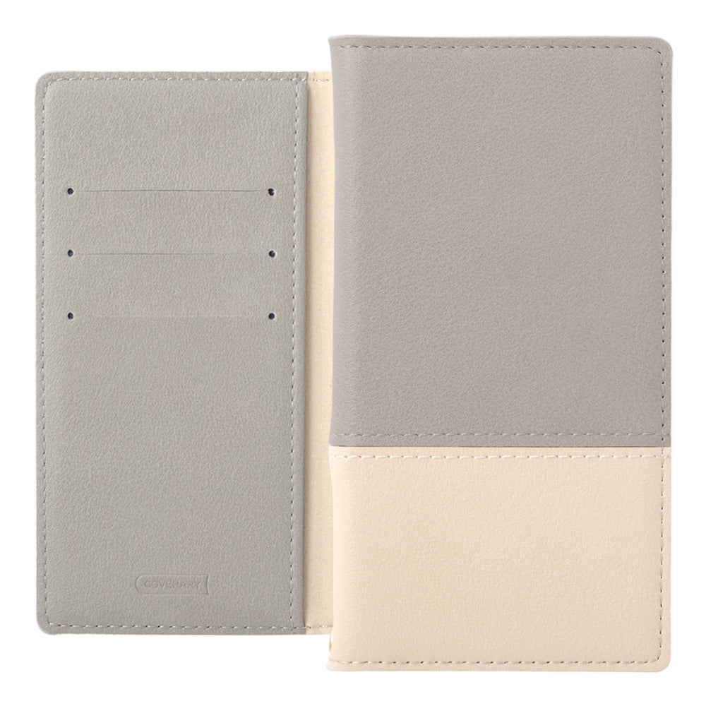 Étui portefeuille à fonction support bicolore délavé en cuir végan pour la série iPhone