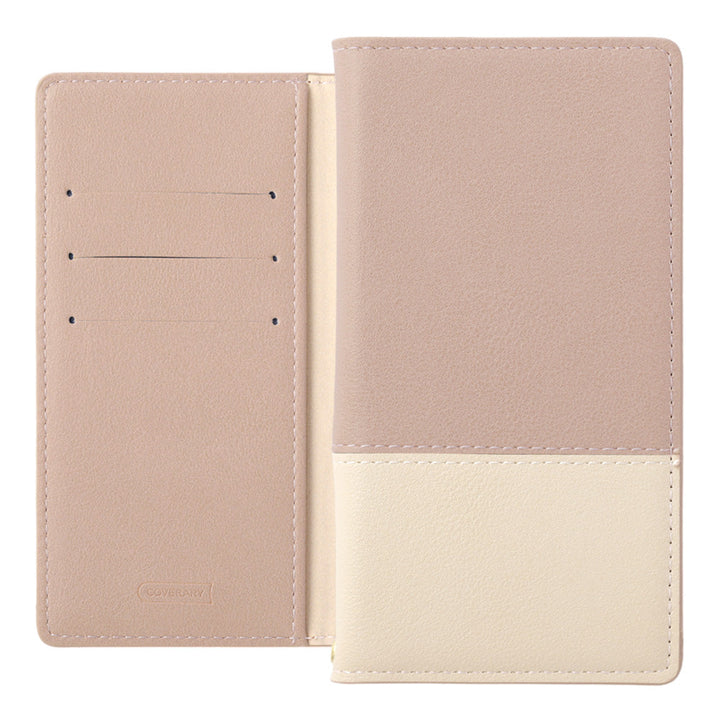 Étui portefeuille à fonction support bicolore délavé en cuir végan pour la série iPhone