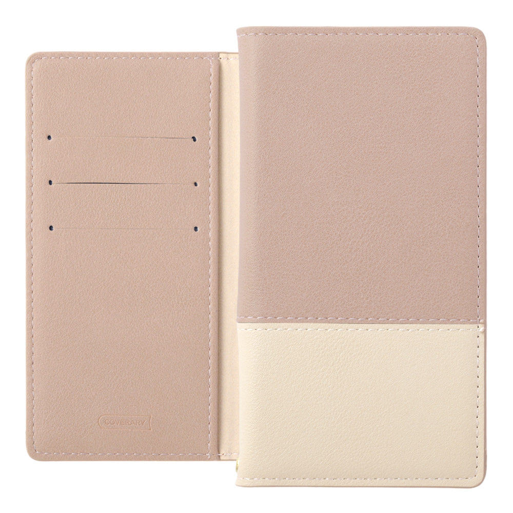 ヴィーガンレザー 表くすみバイカラー スタンド機能 手帳型ケース Xperiaシリーズ