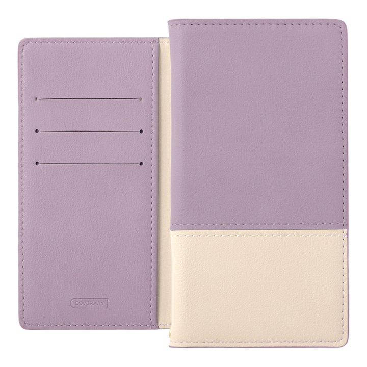 Étui portefeuille à fonction support bicolore délavé en cuir végan pour la série AQUOS