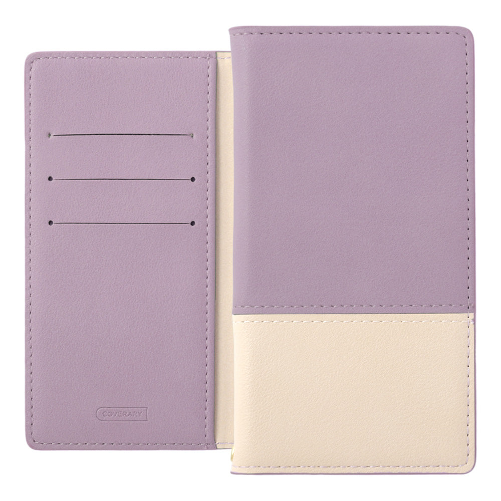 Étui portefeuille à fonction support bicolore délavé en cuir végan pour la série iPhone