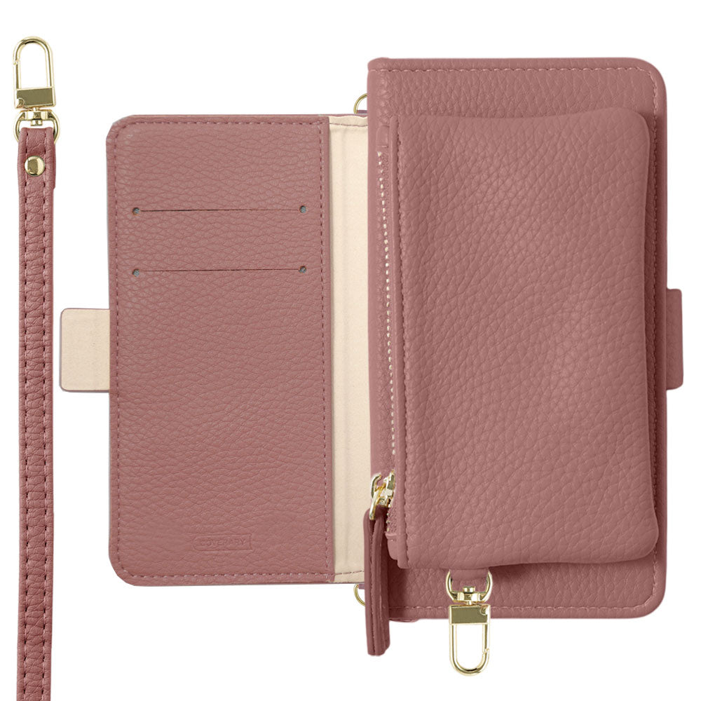 Étui portefeuille avec fonction support, en cuir végan couleur fumée, avec pochette et bandoulière (avec ceinture) pour la série Google Pixel