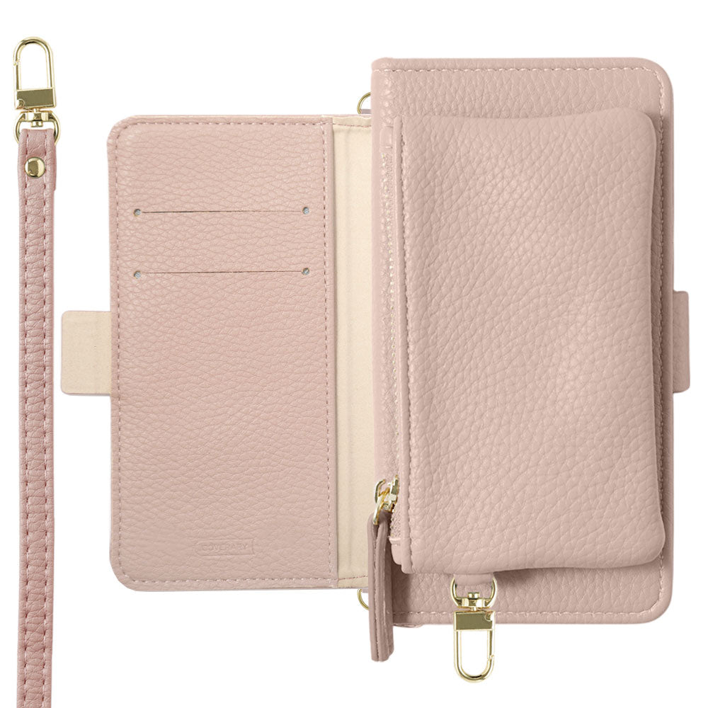 Étui portefeuille avec fonction support, en cuir végan couleur fumée, avec pochette et bandoulière (avec ceinture) pour la série Google Pixel