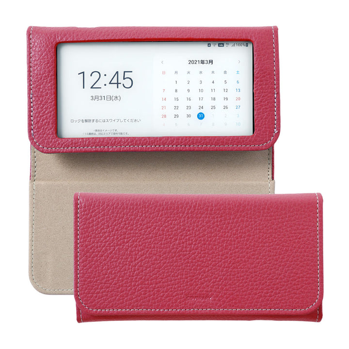 Galaxy 5G mobile wi-fi SCR01 étui de routeur mobile cuir véritable cuir italien grainé étui portefeuille