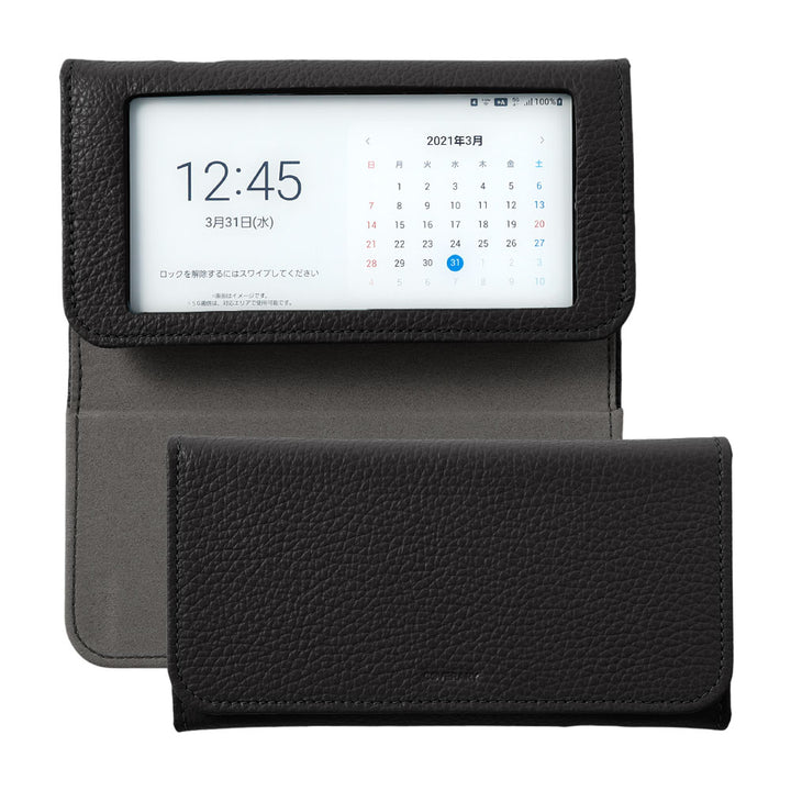 Galaxy 5G mobile wi-fi SCR01 étui de routeur mobile cuir véritable cuir italien grainé étui portefeuille