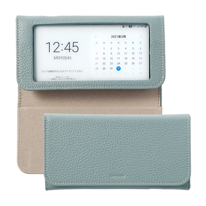 Galaxy 5G mobile wi-fi SCR01 étui de routeur mobile cuir véritable cuir italien grainé étui portefeuille