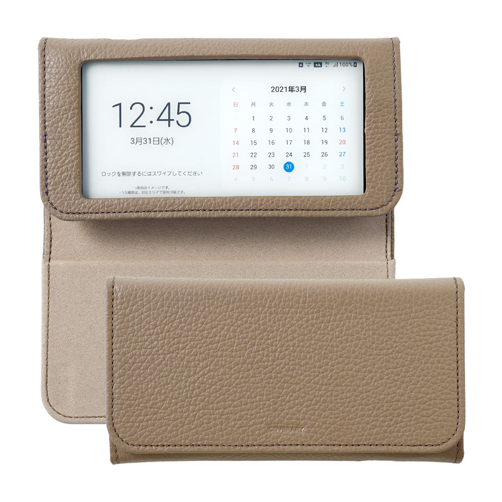 Galaxy 5G mobile wi-fi SCR01 étui de routeur mobile cuir véritable cuir italien grainé étui portefeuille