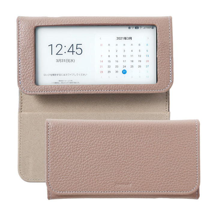 Galaxy 5G mobile wi-fi SCR01 étui de routeur mobile cuir véritable cuir italien grainé étui portefeuille