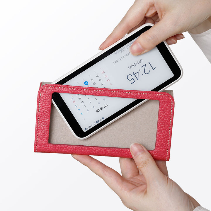 Galaxy 5G mobile wi-fi SCR01 étui de routeur mobile cuir véritable cuir italien grainé étui portefeuille