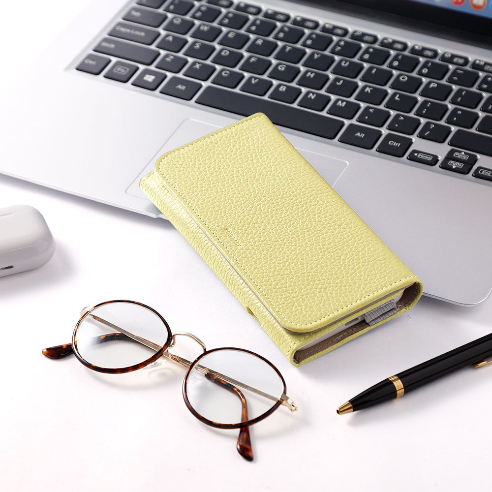 Galaxy 5G mobile wi-fi SCR01 étui de routeur mobile cuir véritable cuir italien grainé étui portefeuille