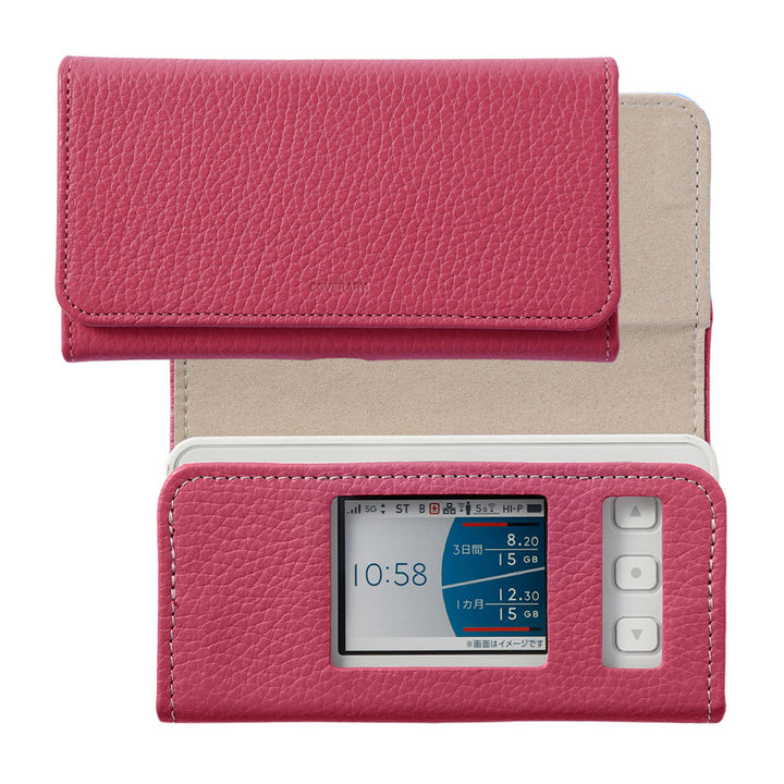 Speed Wi-Fi 5G X11/X12 Mobile Router Case Genuine Leather Italian Shrink Leather Notebook-style Case