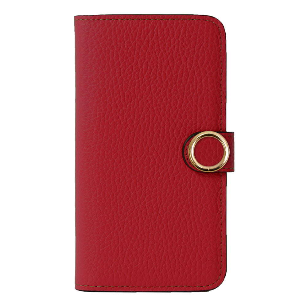 Cuir véritable 32 couleurs cuir italien grainé étui portefeuille avec anneau doré pour cartes (avec ceinture) série Xperia