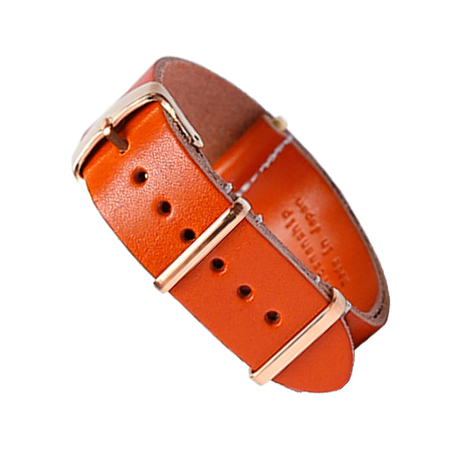 Genuine Leather Tochigi Leather Aging Color NATO Type Smartwatch Wristwatch Band