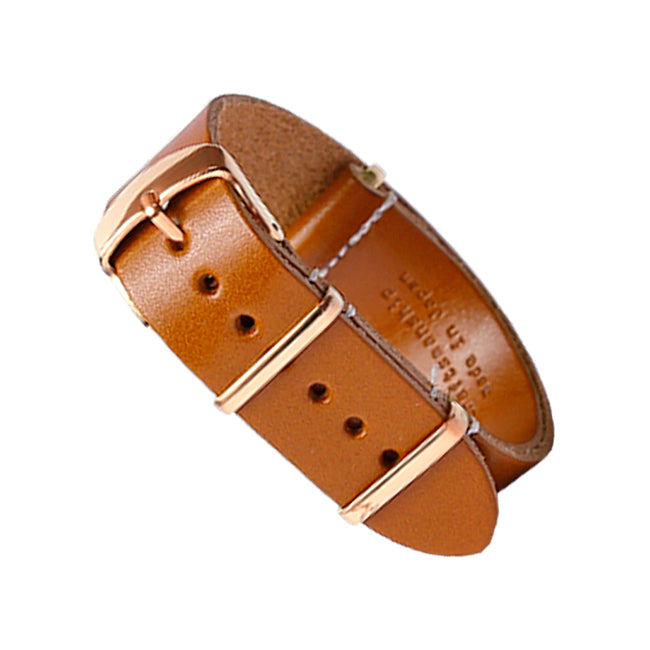 Genuine Leather Tochigi Leather Aging Color NATO Type Smartwatch Wristwatch Band