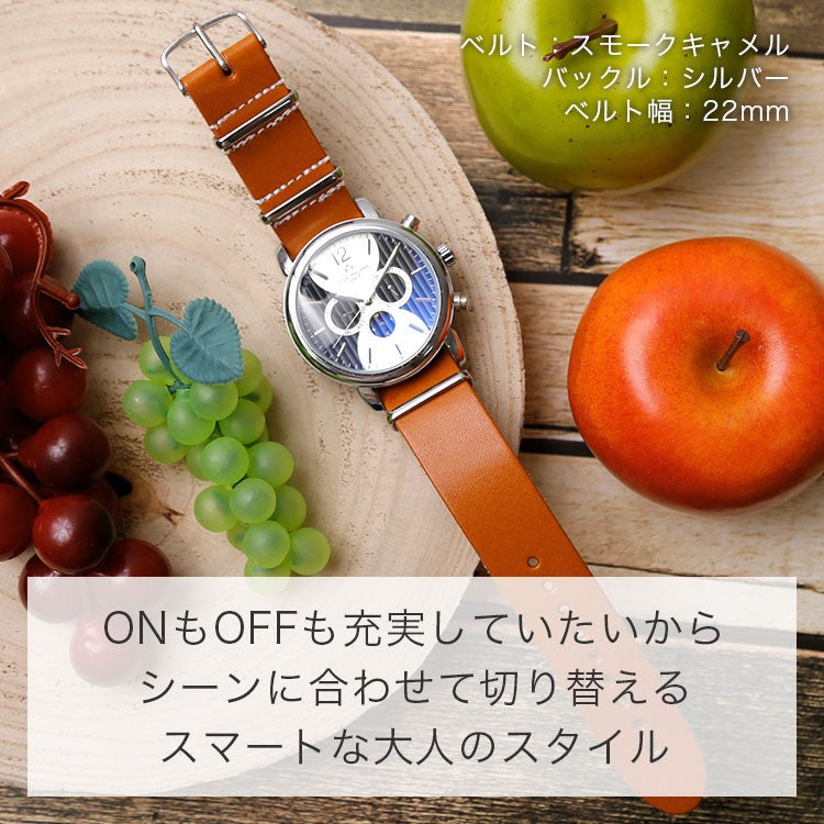 Genuine Leather Tochigi Leather Aging Color NATO Type Smartwatch Wristwatch Band