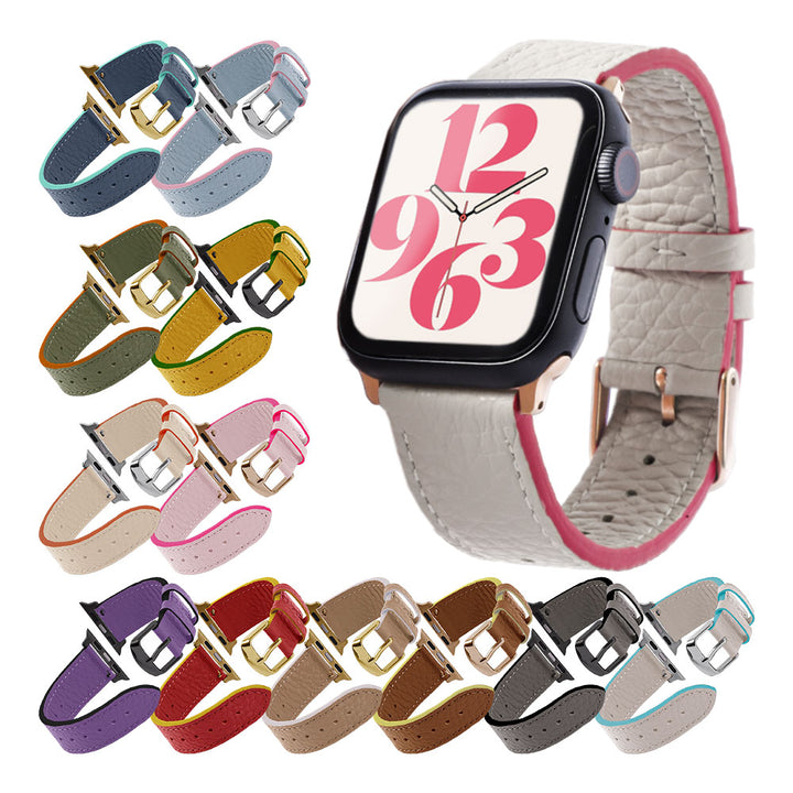 自分でデザイン バイカラー アップルウォッチ バンド 本革32色 イタリアンシュリンクレザー