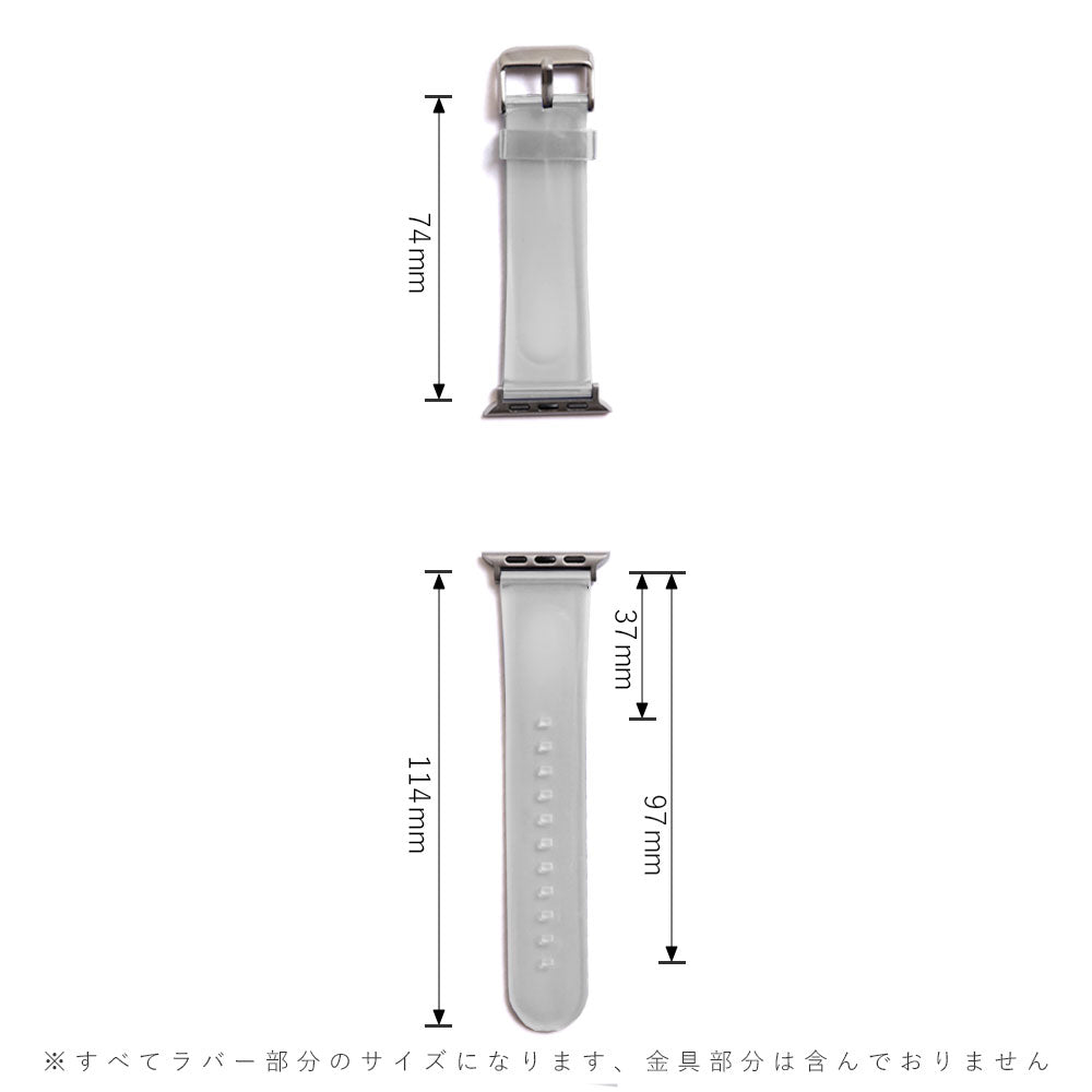 TPU クリアプリント フルーツ柄 アップルウォッチ バンド