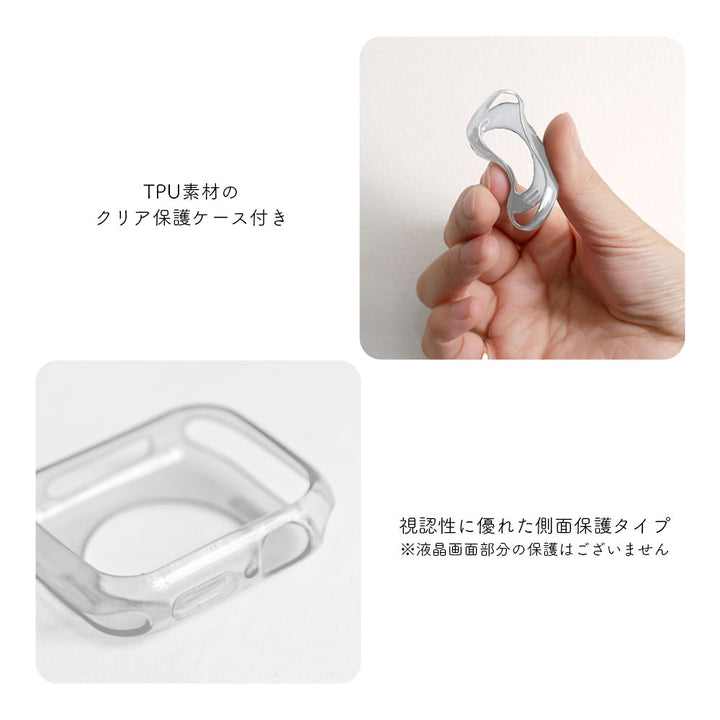 TPU クリアプリント フルーツ柄 アップルウォッチ バンド