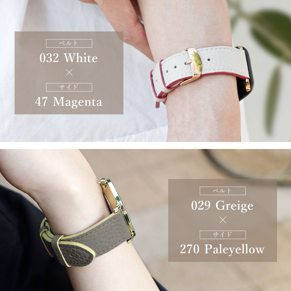本革 イタリアンシュリンクレザー バイカラー スマートウォッチ 腕時計ベルト