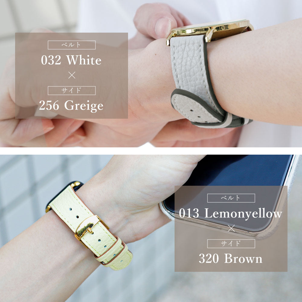 本革 イタリアンシュリンクレザー バイカラー スマートウォッチ 腕時計ベルト