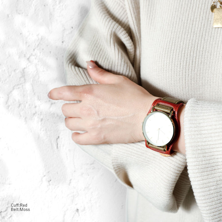 本革 栃木レザー  カフ付き スマートウォッチ 腕時計ベルト