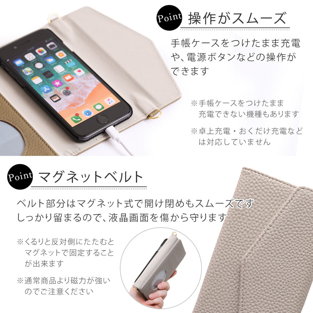 Vegan leather muted color tri-fold strap-attached wallet case Galaxy series