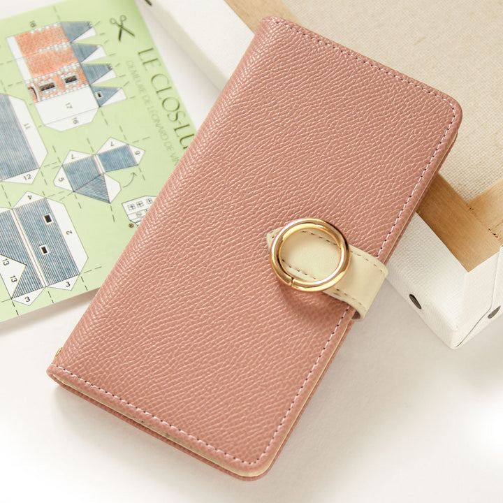 Vegan leather belt bicolor gold ring stand function wallet case (with belt) iPhone series