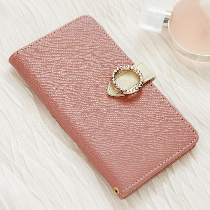 Mobile Wi-Fi Mobile Router Case Vegan Leather Belt Bicolor Round Stone Stand Function Notebook Type Case (With Belt)