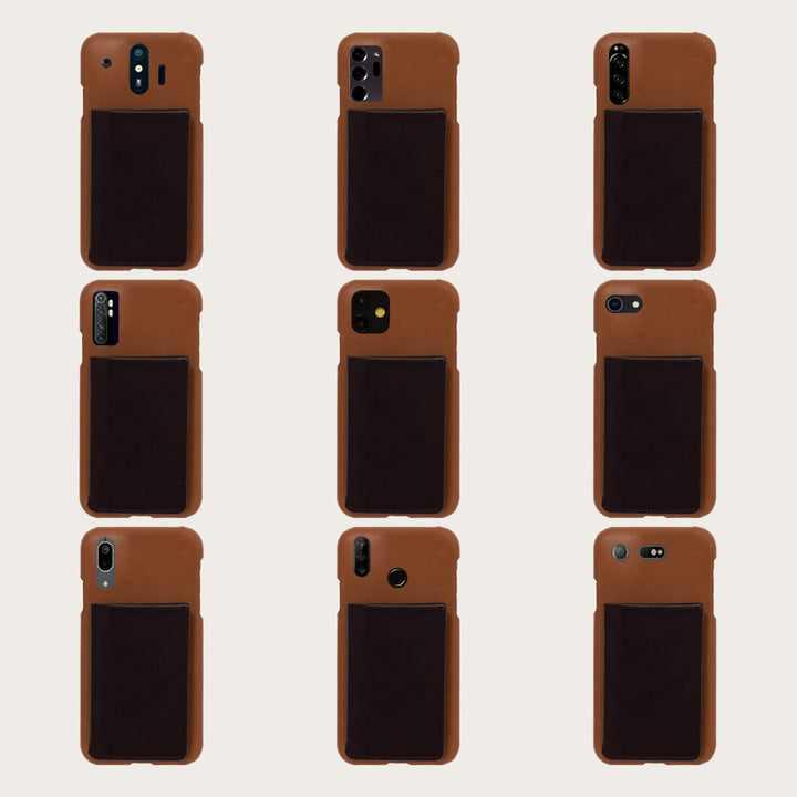 本革 栃木レザー 選べるスナップカードケース付き 背面ケース