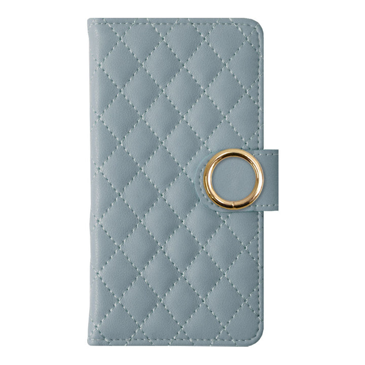 キルティング ミラー付き ゴールドリング 手帳型ケース（ベルトあり） Galaxyシリーズ