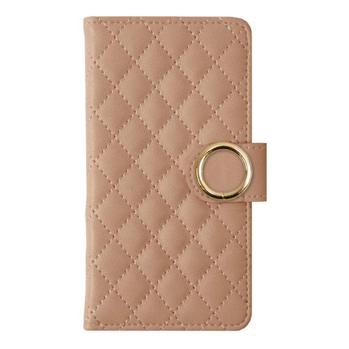 キルティング ミラー付き ゴールドリング 手帳型ケース（ベルトあり） AQUOSシリーズ