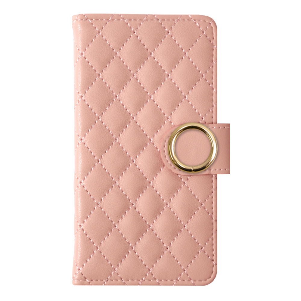 キルティング ミラー付き ゴールドリング 手帳型ケース（ベルトあり） AQUOSシリーズ