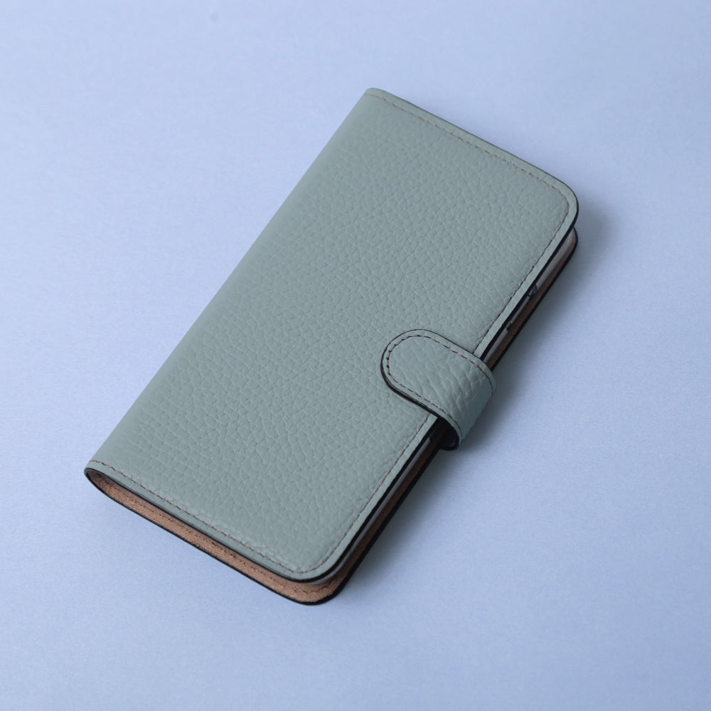 【POPUP Limited Sale】Genuine Leather 32 Colors Italian Shrink Leather Genuine Leather Belted Stone Ribbon Wallet Case (With Belt)