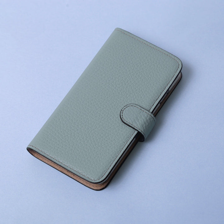 【POPUP Limited Sale】Genuine Leather 32 Colors Italian Shrink Leather Genuine Leather Belted Stone Ribbon Wallet Case (With Belt)