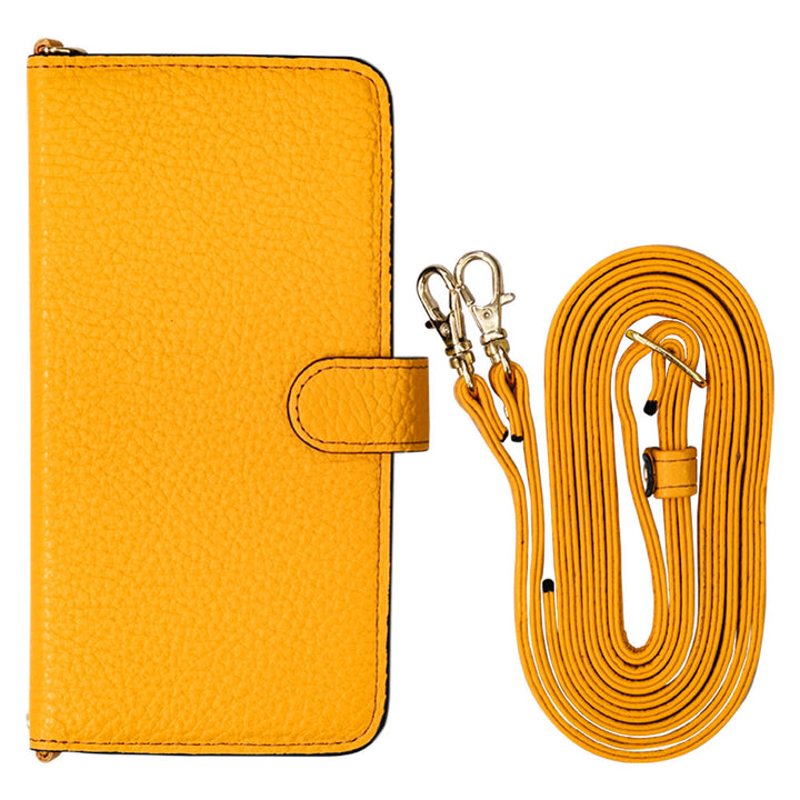 Genuine leather 32 colors Italian shrink leather shoulder strap included notebook-style case (with belt)