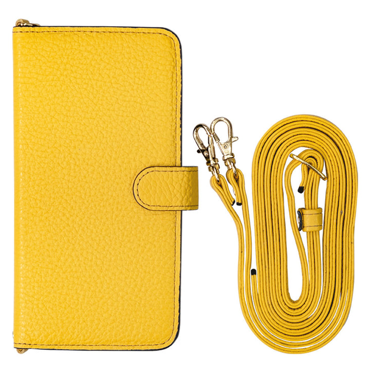 Genuine leather 32 colors Italian shrink leather shoulder strap included notebook-style case (with belt)