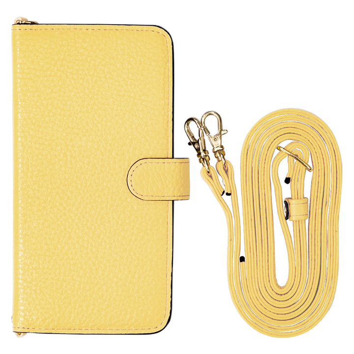 Genuine leather 32 colors Italian shrink leather shoulder strap included notebook-style case (with belt)